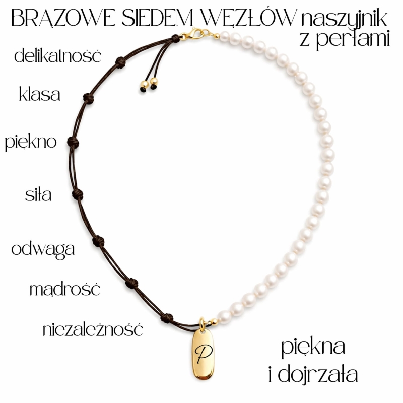 brązowe siedem wezlow naszyjnik z perlami piekna i dojrzała.jpg