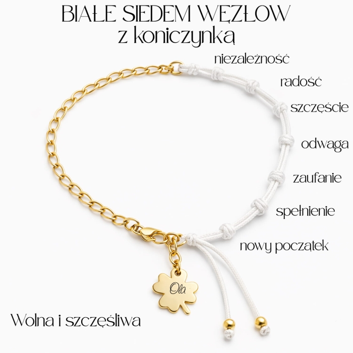 bransoletka biale siedem wezlow wolna i szczesliwa.JPG