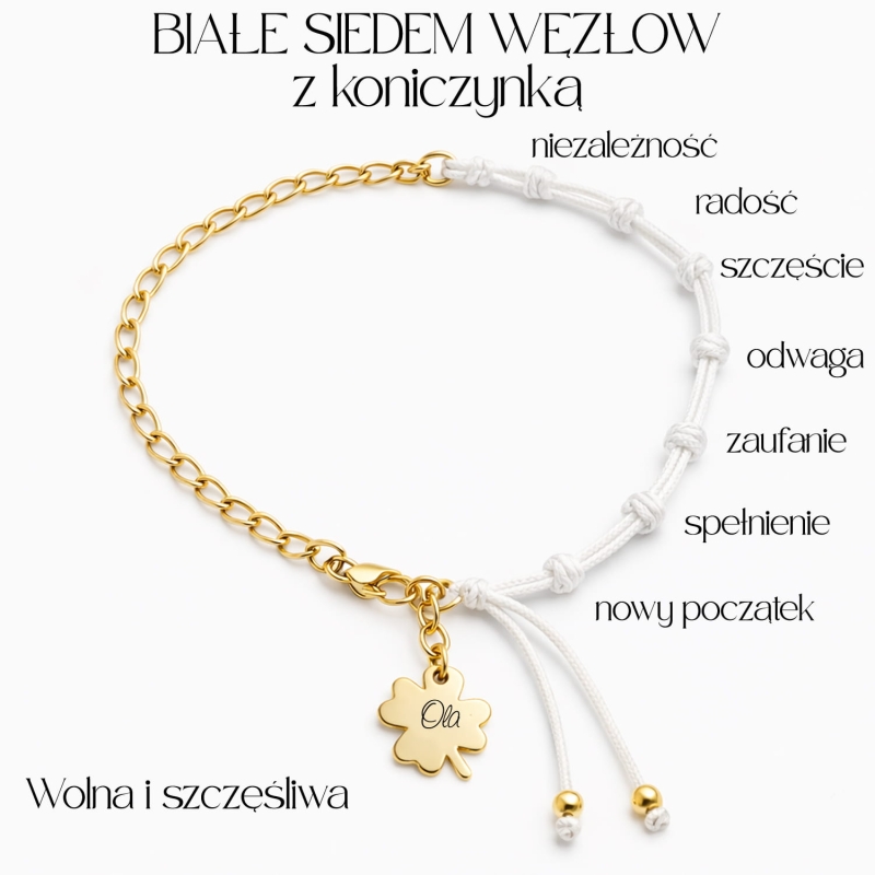 bransoletka biale siedem wezlow wolna i szczesliwa.JPG