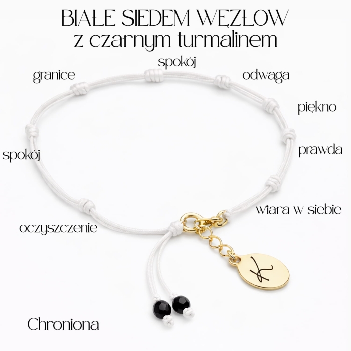 bransoletka biale siedem wezlow z turmalinem chroniona.JPG