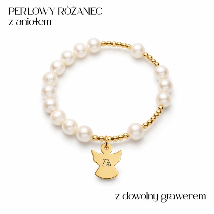 różaniec z pereł z aniołem z dowolnym grawerem.JPG