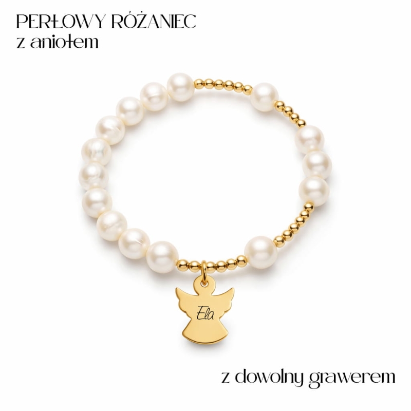 różaniec z pereł z aniołem z dowolnym grawerem.JPG