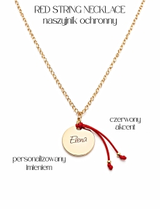 Red String Necklace naszyjnik Ochronny z czerwonym akcentem