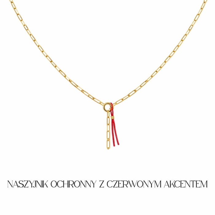 Naszyjnik Ochronny Red String Necklace –  Łańcuszek z Czerwonym Akcentem