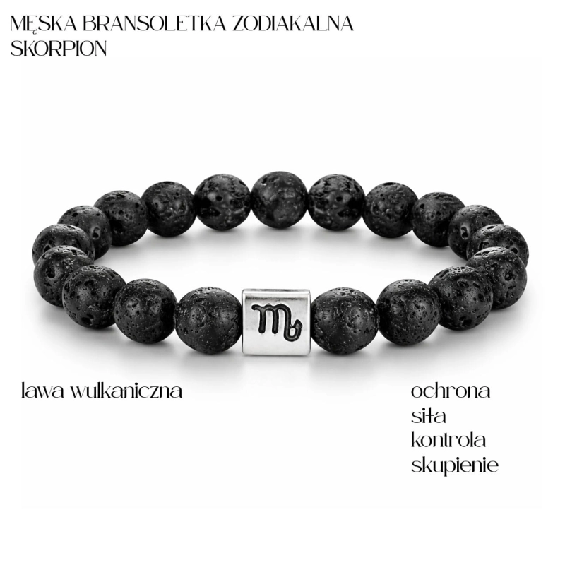 Męska Bransoletka Zodiakalna dla Skorpiona