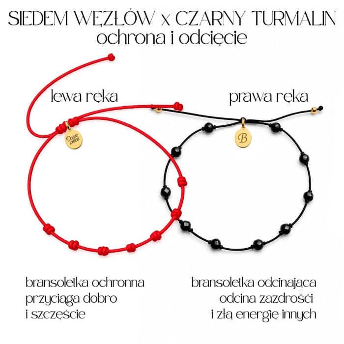 Ochrona i Odcięcie Czerwone Siedem Węzłów i Czarny Turmalin komplet