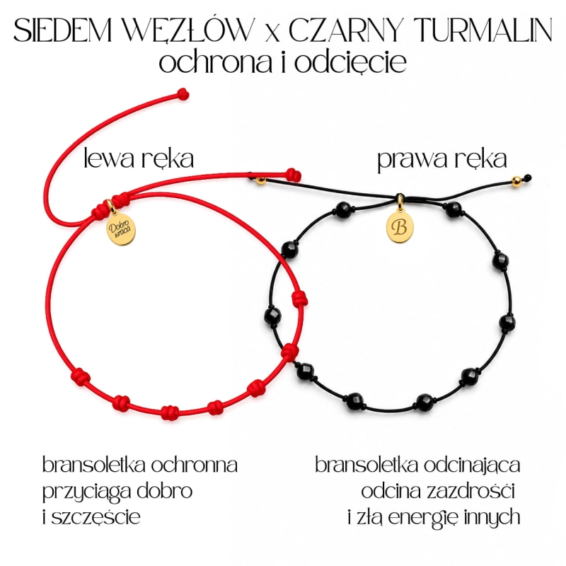 Ochrona i Odcięcie Czerwone Siedem Węzłów i Czarny Turmalin komplet